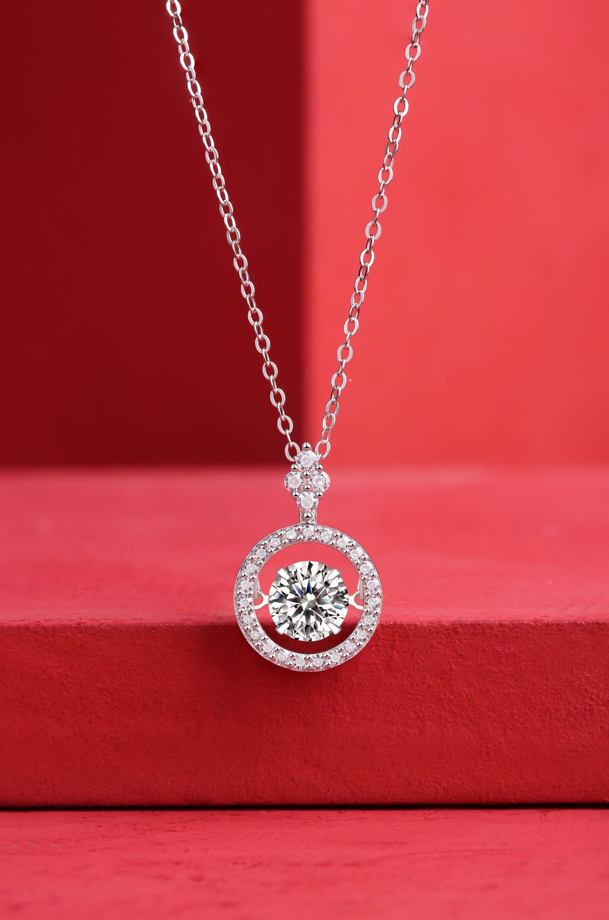 Solar Poetry Moissanite Necklace 1ct S925