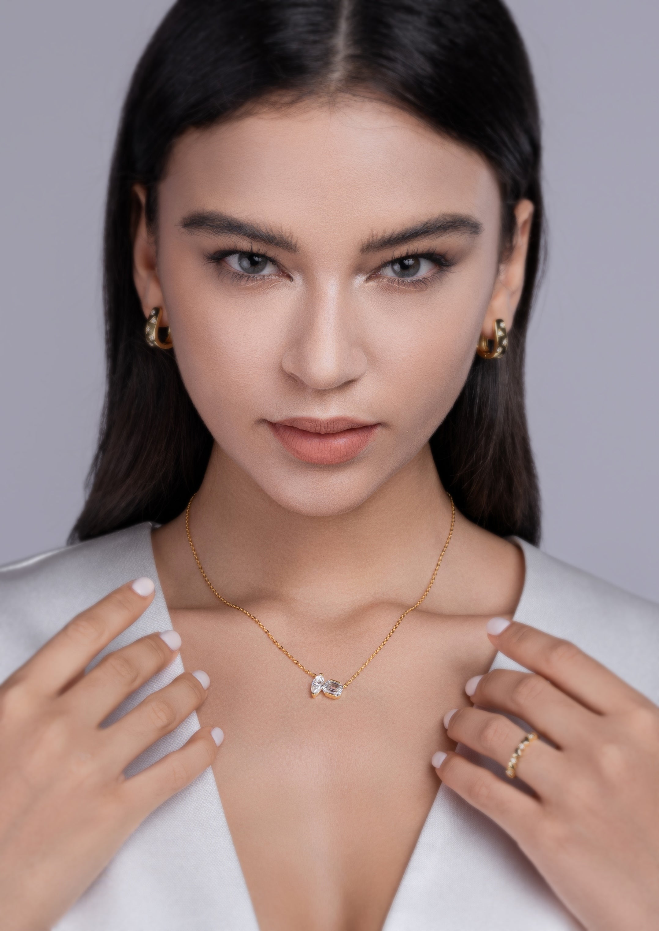 Star Map Necklace - Moissanite Gold Plated