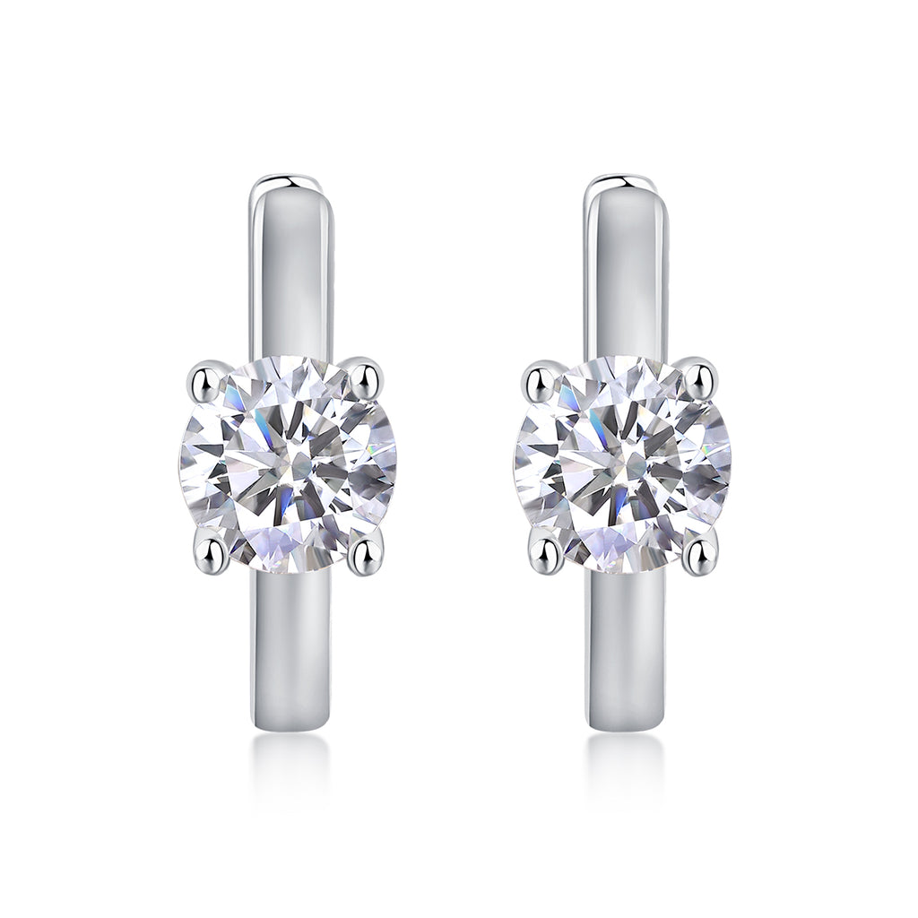 Space Grain Moissanite Earrings 0.5ct Silver