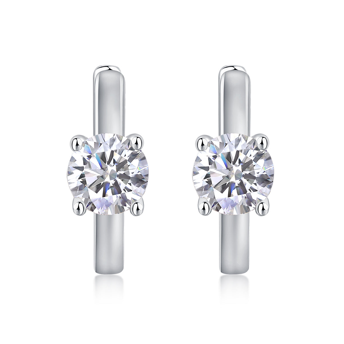 Space Grain Moissanite Earrings 0.5ct Silver