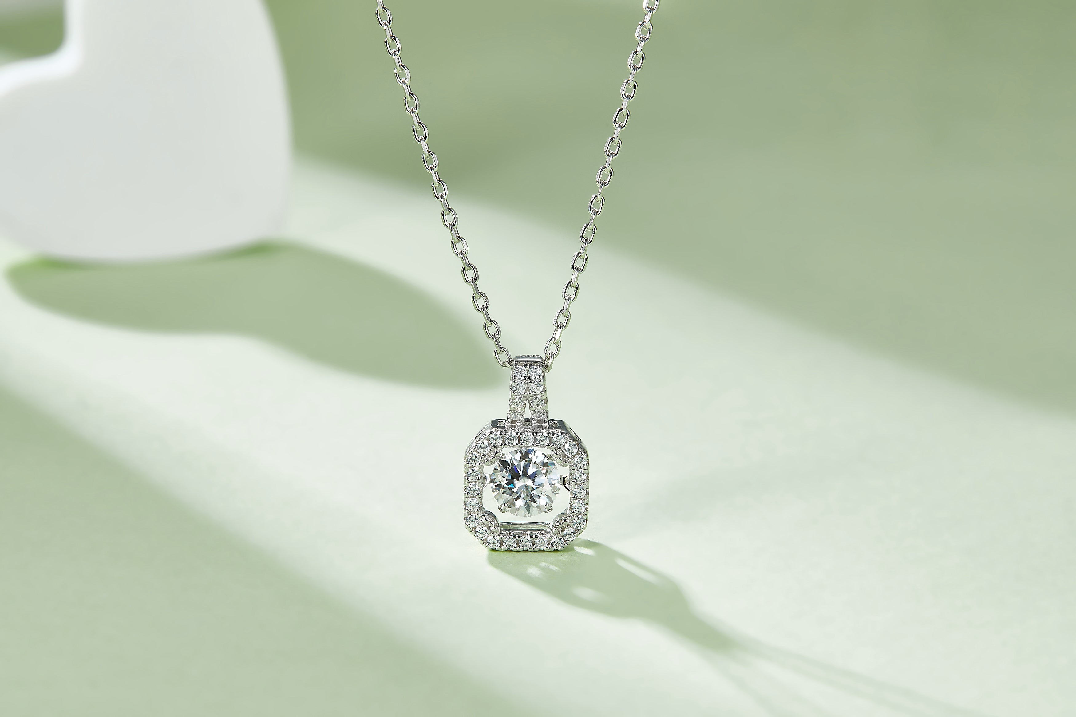 Metallic Muse Moissanite Necklace 0.5ct Silver