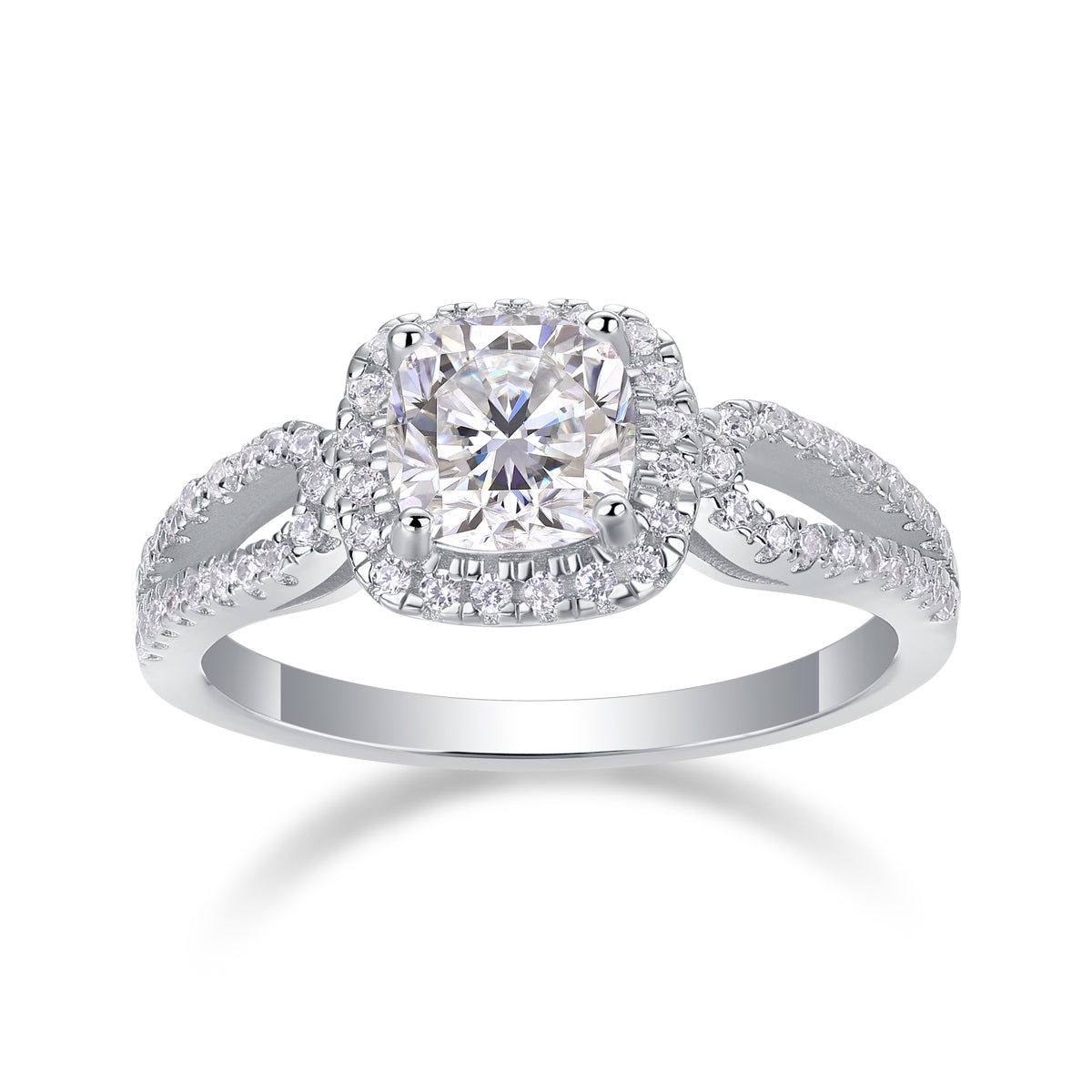 Moissanite Square Ring - S925 Silver Plated