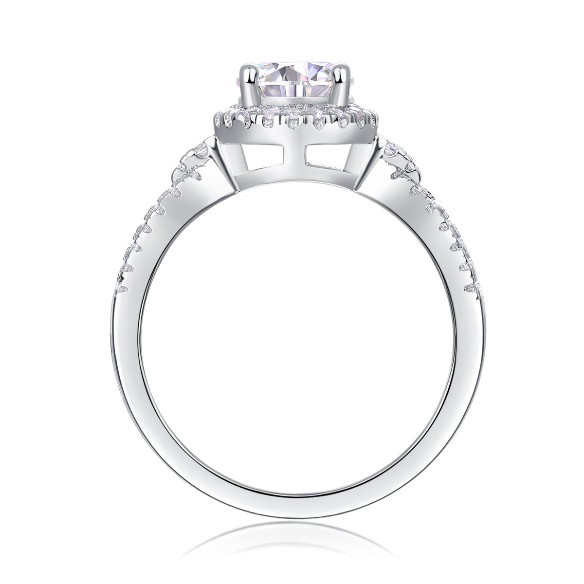 Moissanite Ring 1ct S925 Silver Platinum