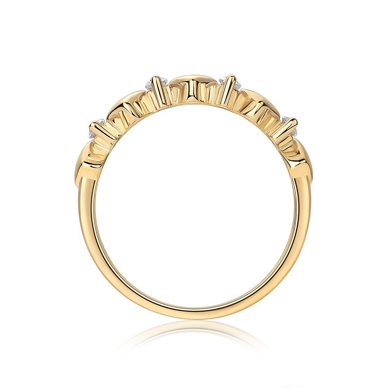 Golden Heart Ring Moissanite Gold-Plated