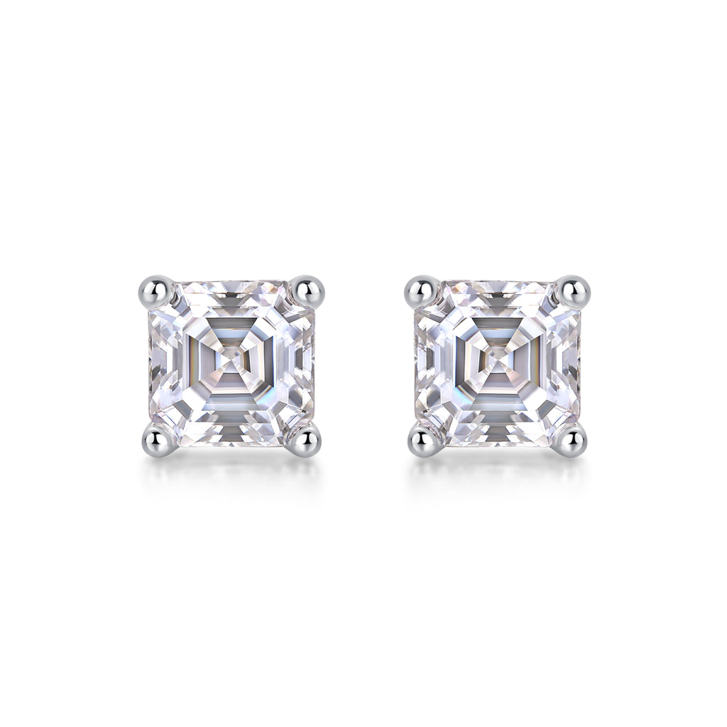 Achernar Moissanite Stud Earrings - Square 5.5mm