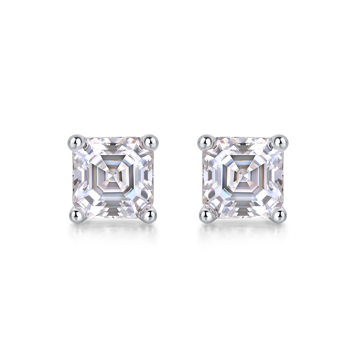 Achernar Moissanite Stud Earrings - Square 5.5mm