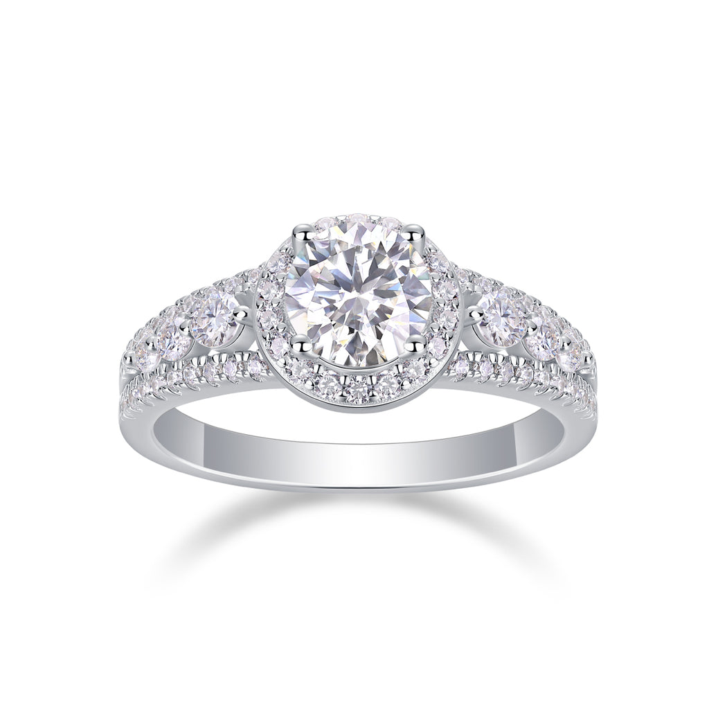 Moissanite Ring - 1 Carat S925 Silver Plated
