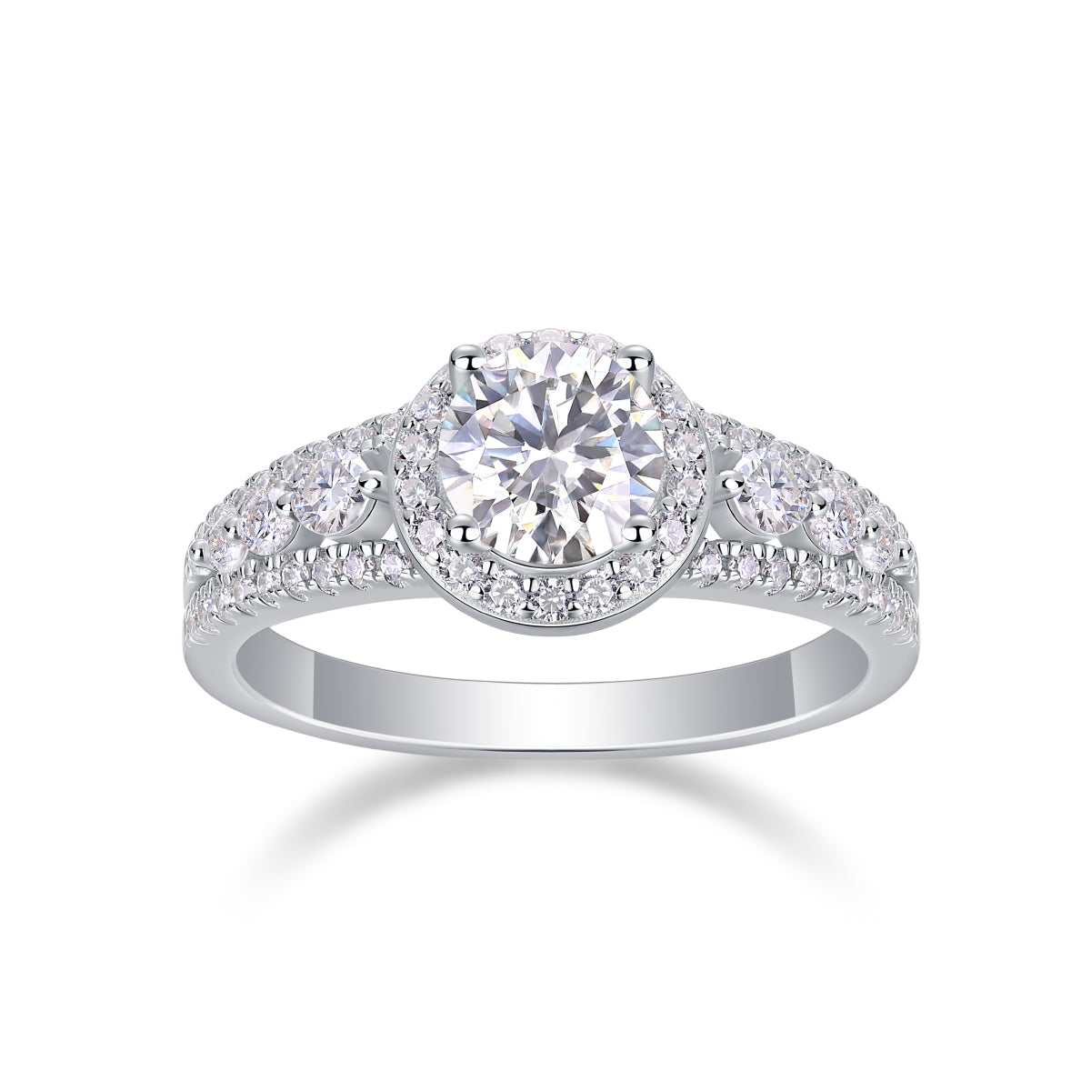 Moissanite Ring - 1 Carat S925 Silver Plated
