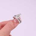 Star Eye Moissanite Ring Set Silver