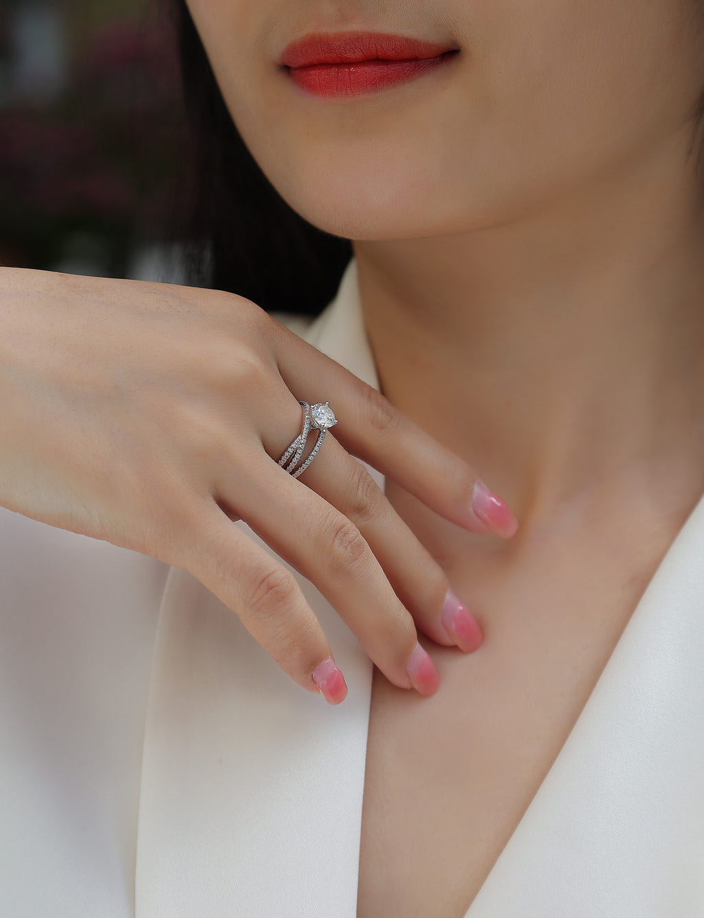 Void Sphere Moissanite Ring 1 Carat Silver