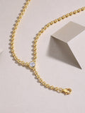 Moissanite Necklace - Gold-Plated Silver 0.5ct