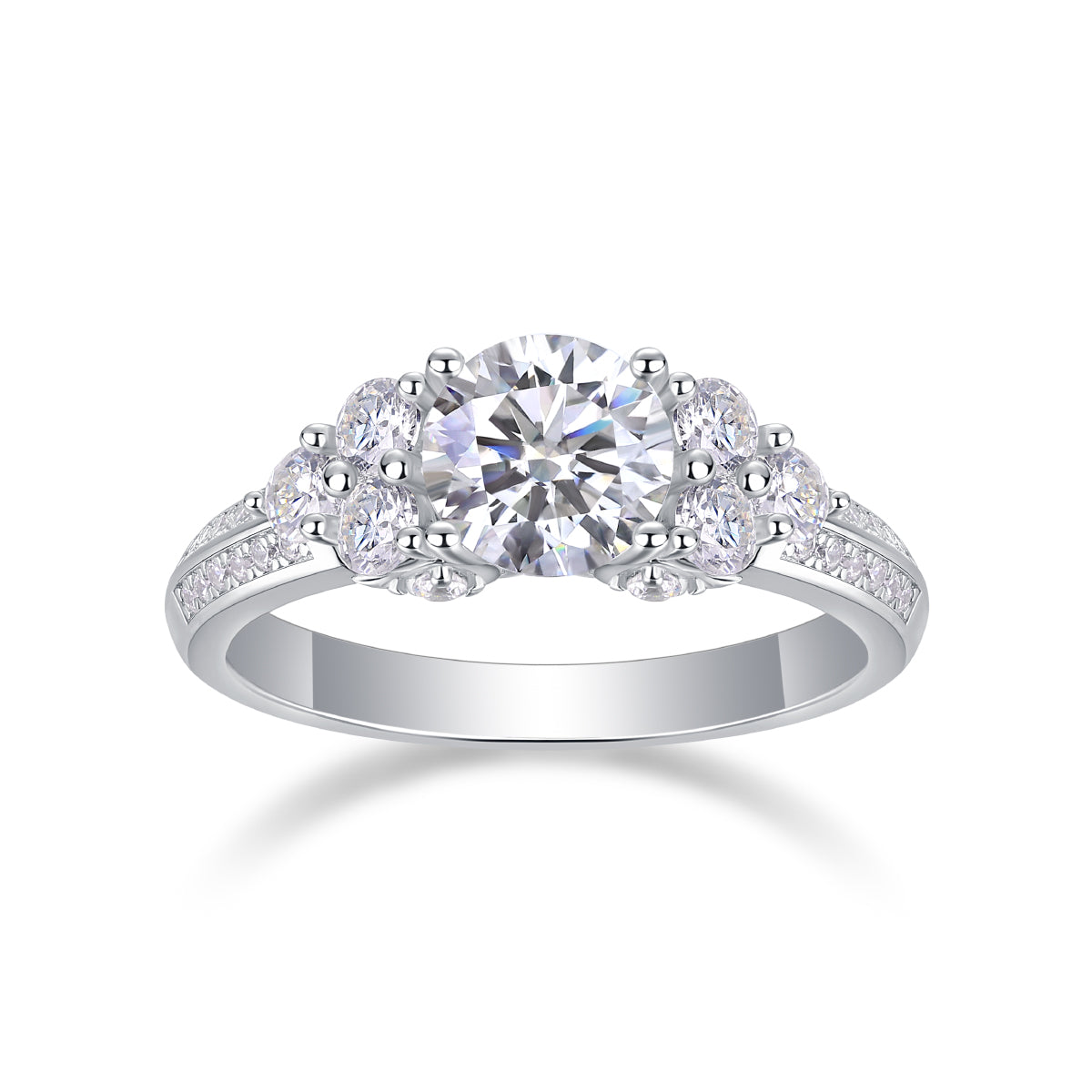 Coral Dream Moissanite Ring 1 Carat Silver
