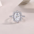 Nebula Veil Moissanite Ring - Silver Oval 8x10