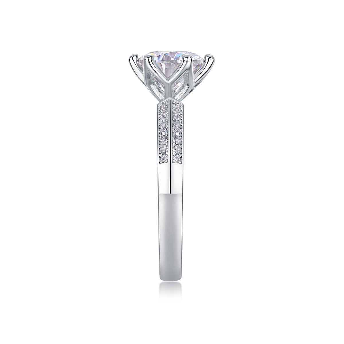 Moissanite Ring 2 Carat Silver Plated