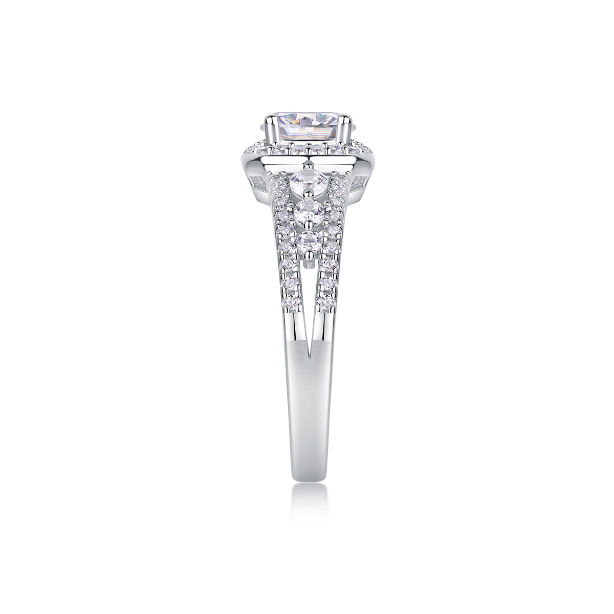 Moissanite Ring - 1 Carat S925 Silver Plated