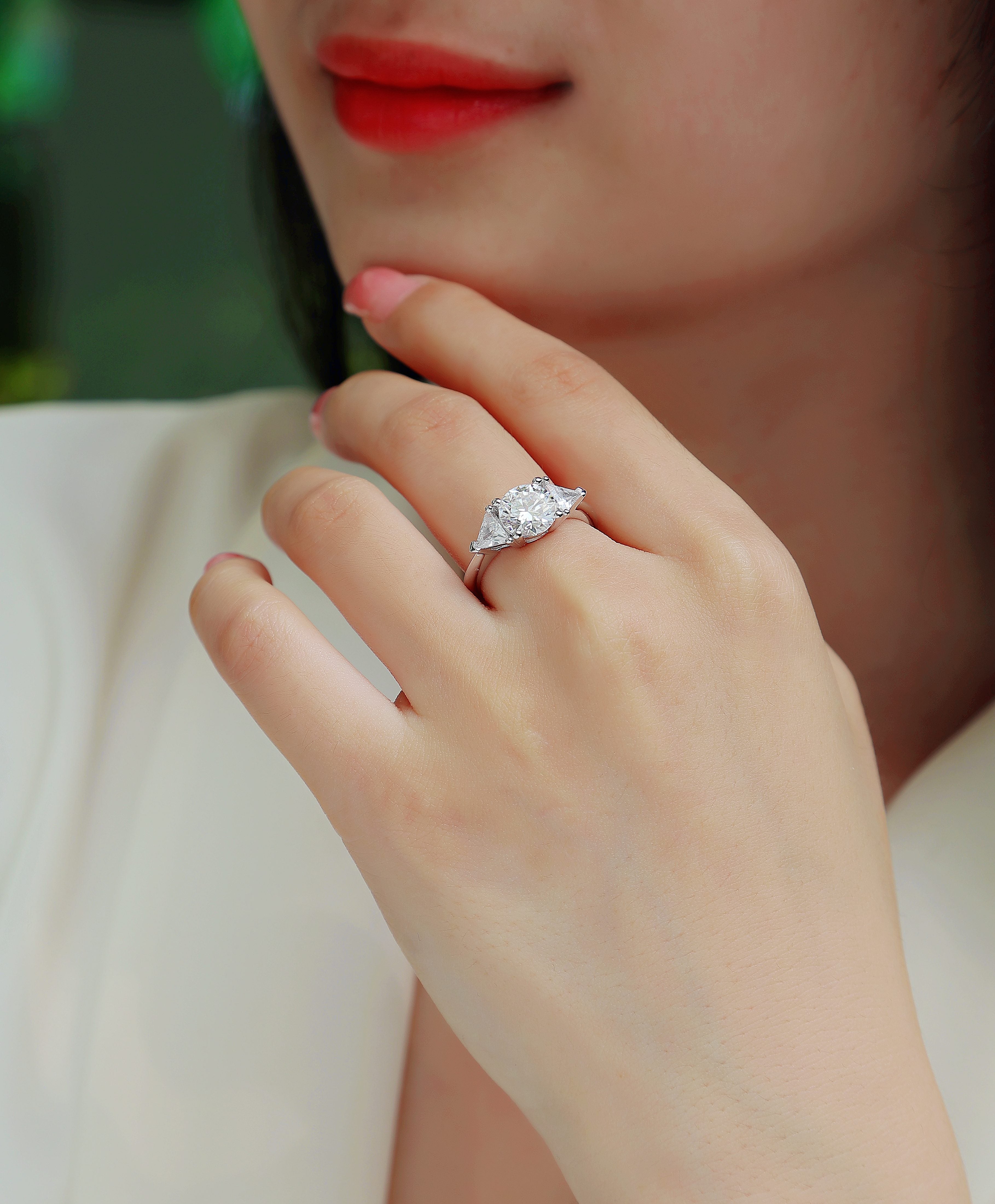 Sky Gradient Ring - Moissanite 2ct Silver