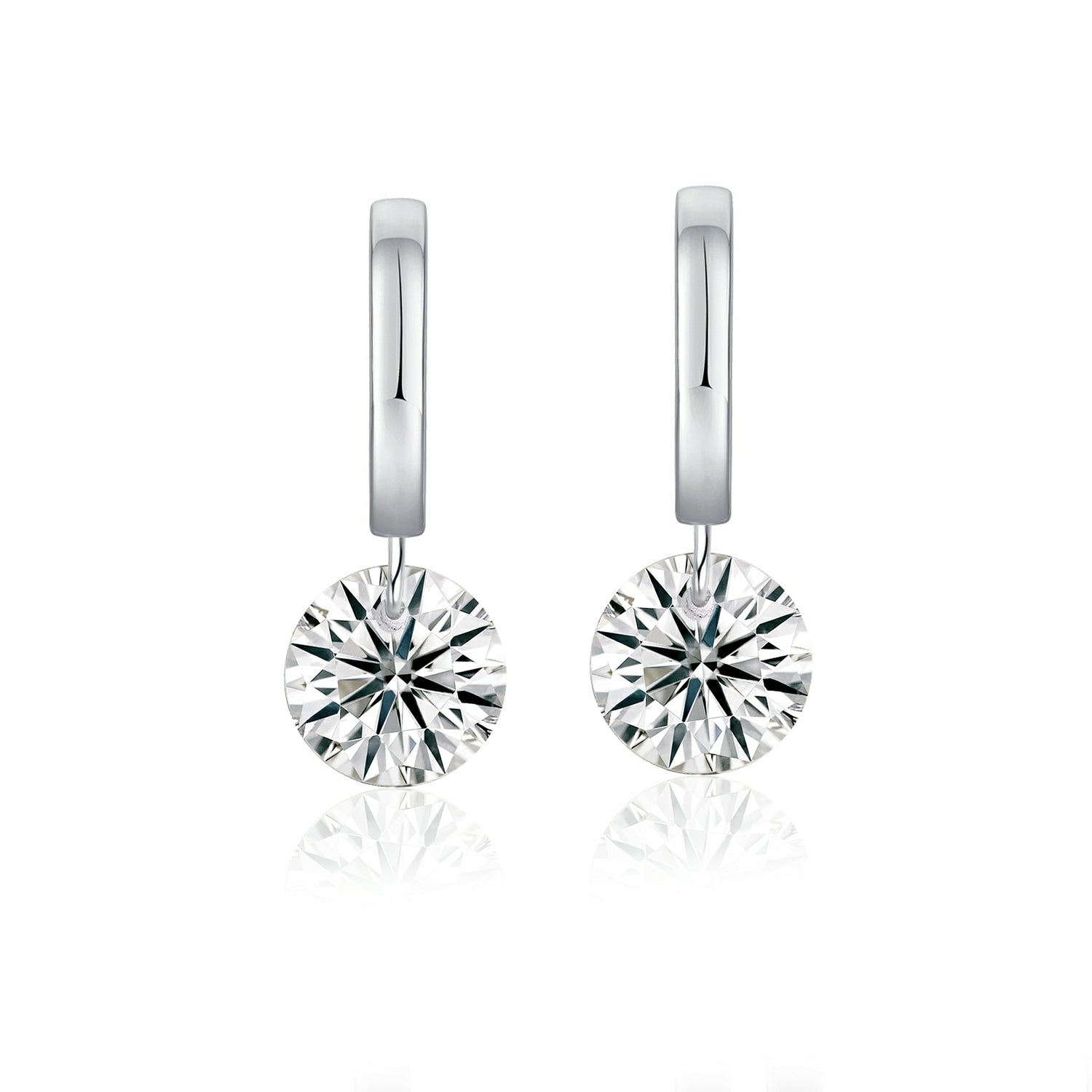 Cosmic Beat Moissanite Earrings 2ct Silver