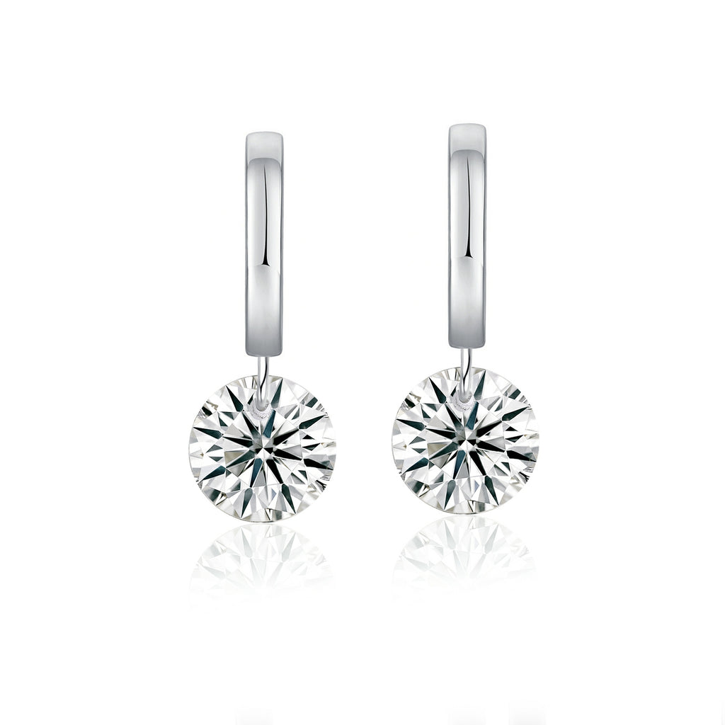 Cosmic Beat Moissanite Earrings 2ct Silver