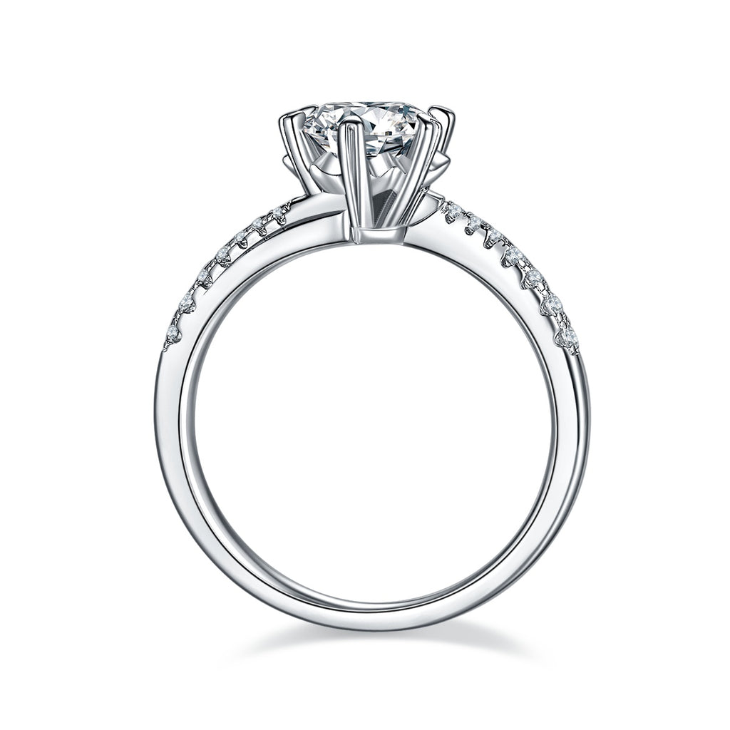 Snowflake Moissanite Ring 1ct Silver