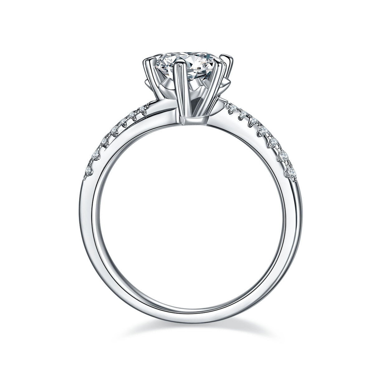 Snowflake Moissanite Ring 1ct Silver
