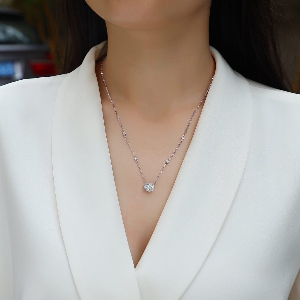 Universe's Eye Moissanite Necklace - 5x7 40cm