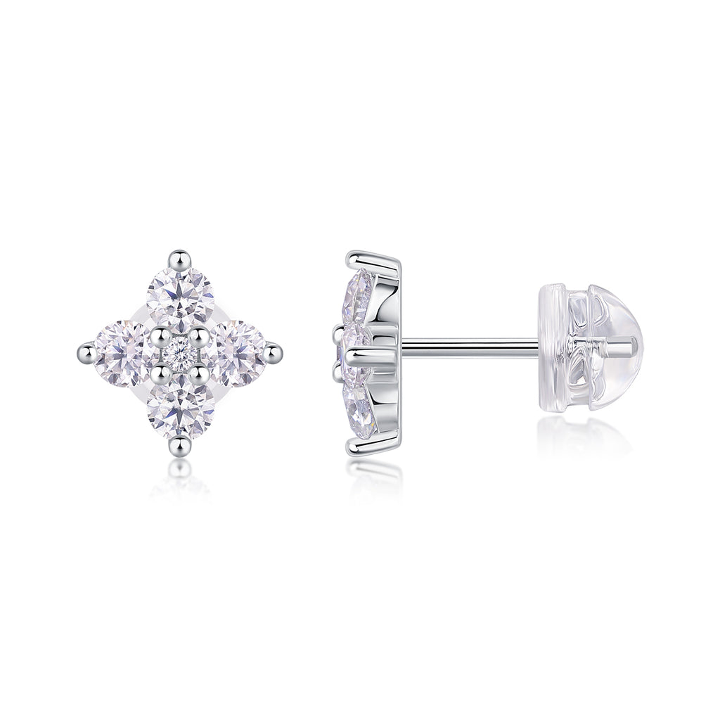 Silent Nova Moissanite Stud Earrings S925 Silver