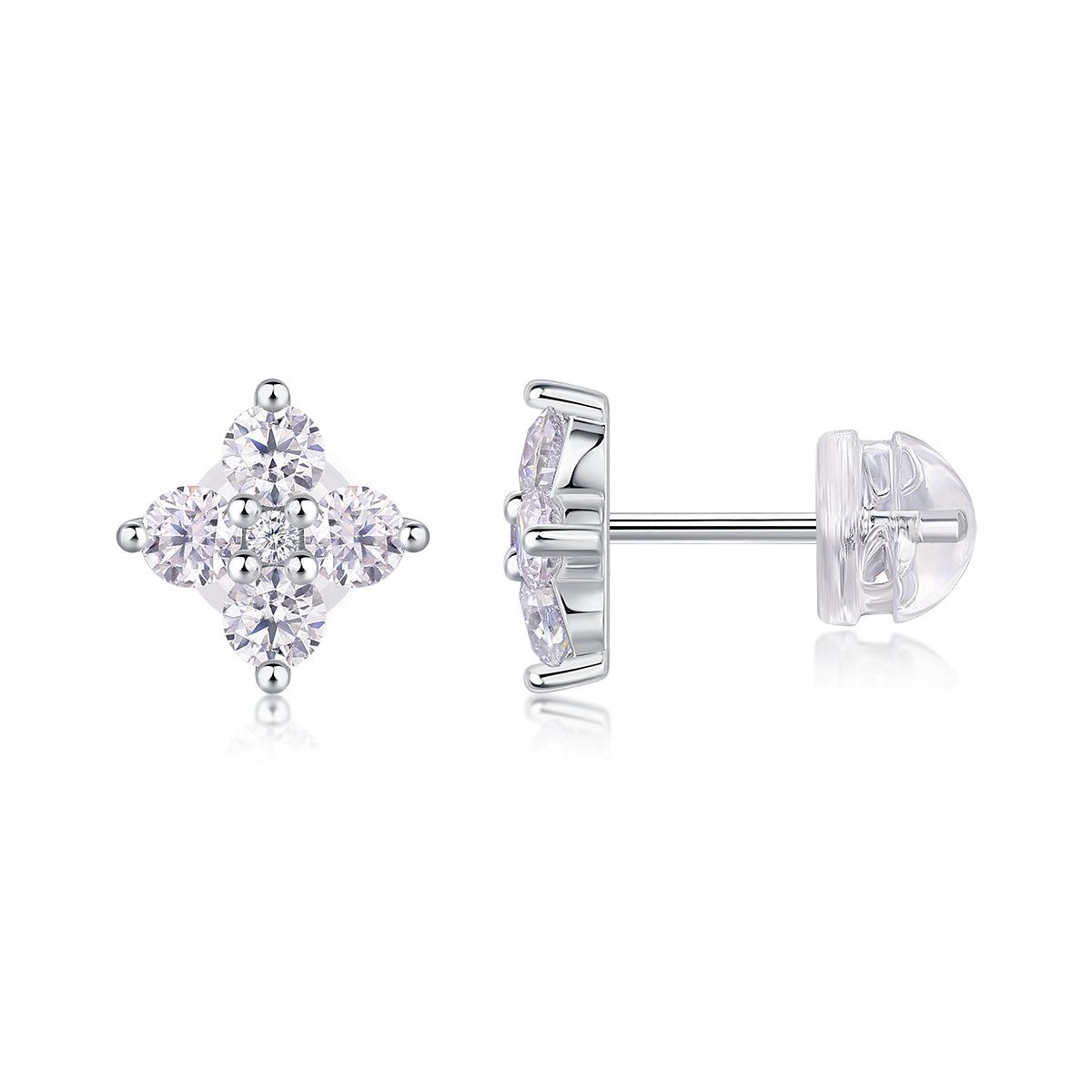 Silent Nova Moissanite Stud Earrings S925 Silver