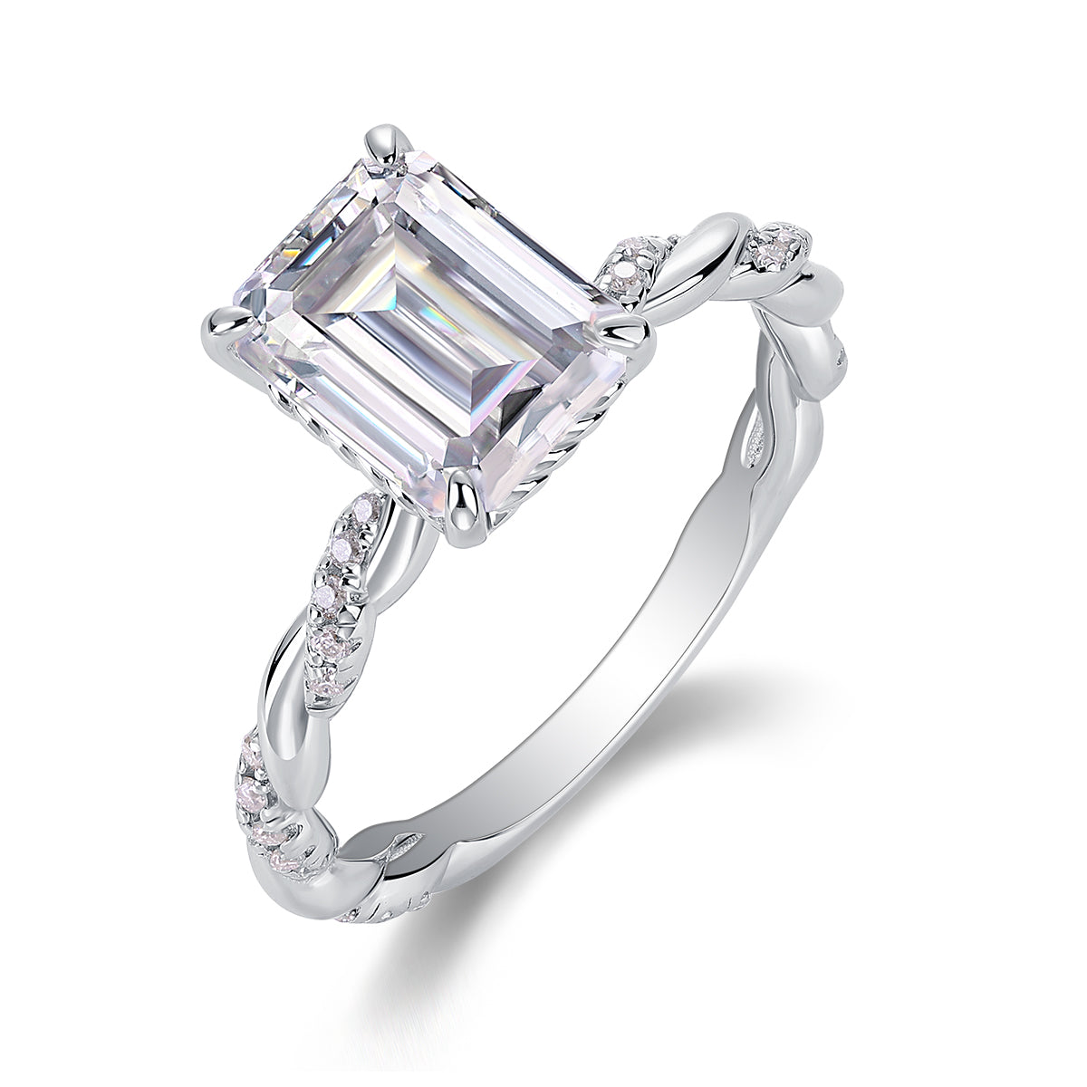 Chasing Light Moissanite Ring Silver