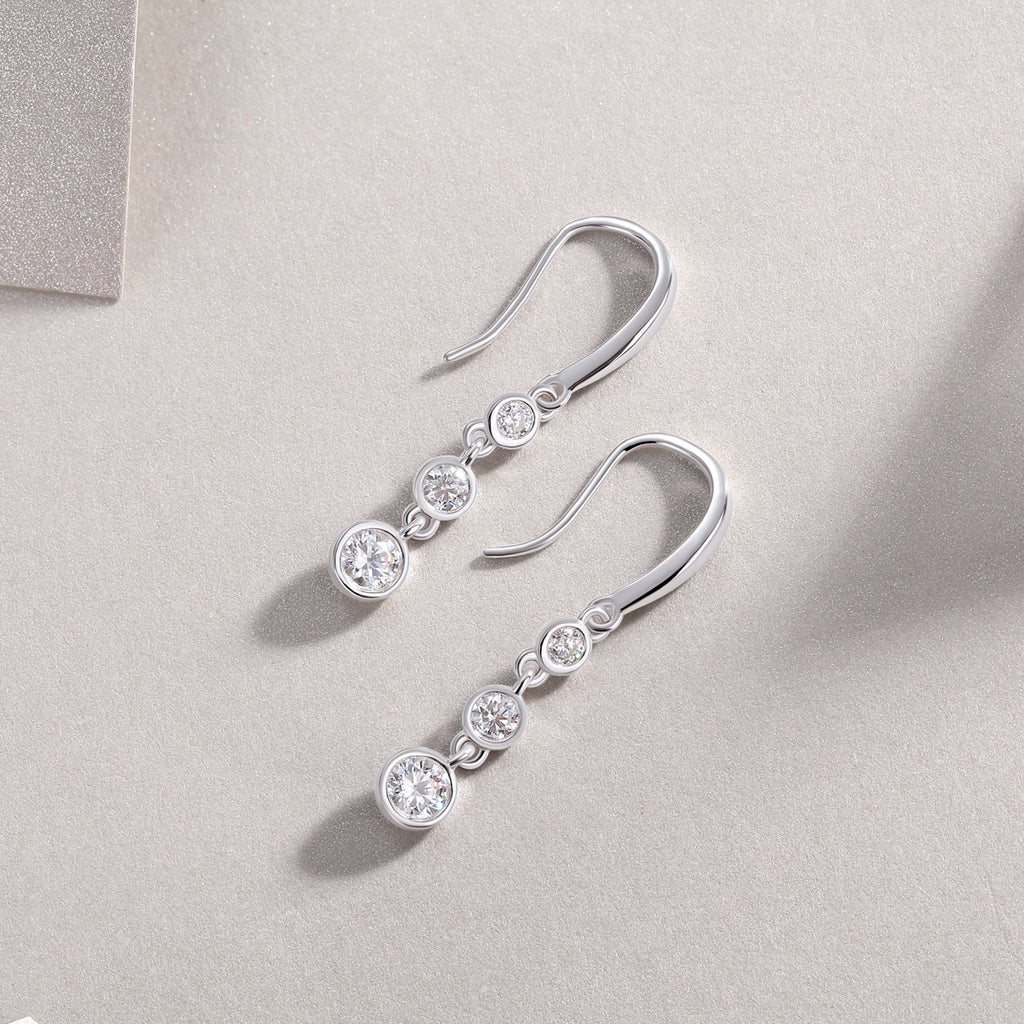 Moissanite Stud Earrings 0.3ct S925 Silver Platinum