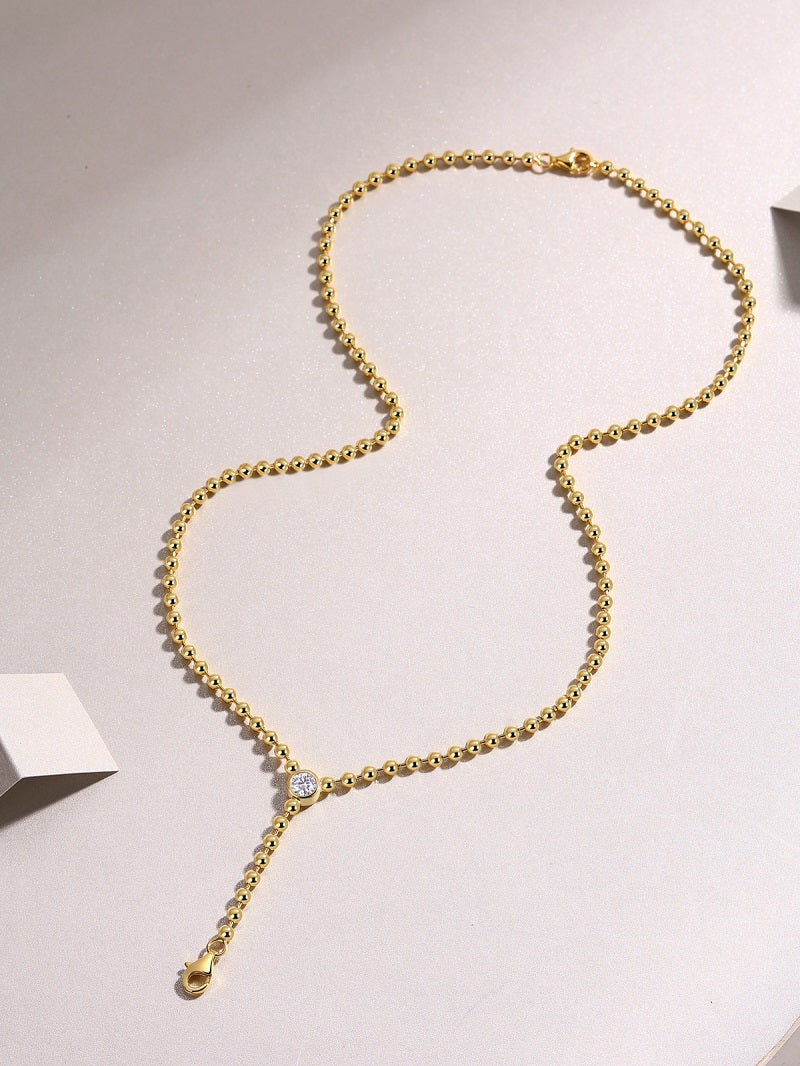 Moissanite Necklace - Gold-Plated Silver 0.5ct