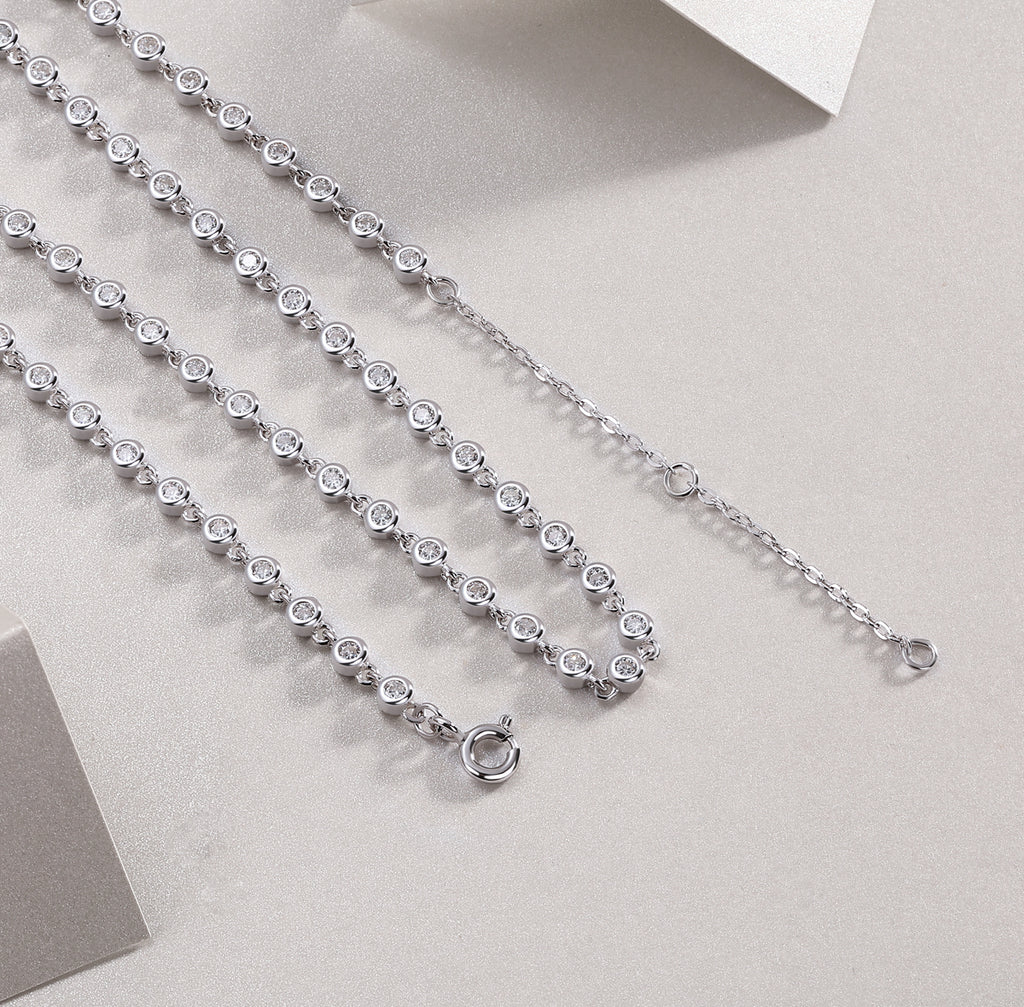 Outer Limit Moissanite Necklace - Silver