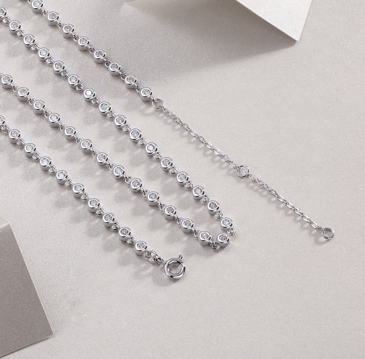 Outer Limit Moissanite Necklace - Silver