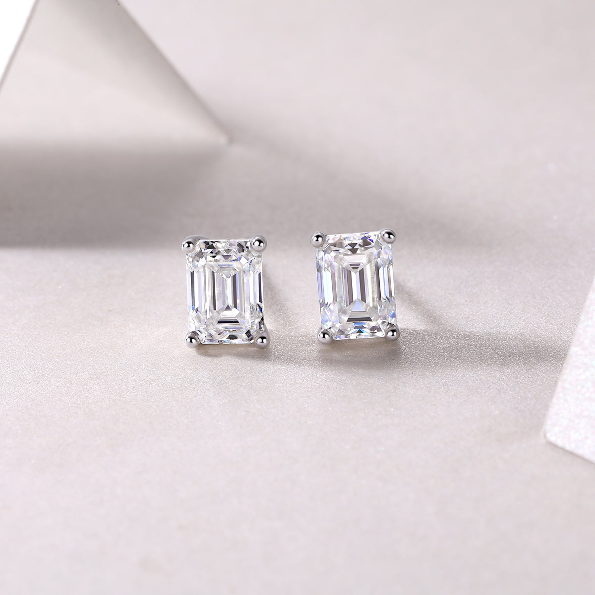 Canopus Moissanite Earrings - Octagonal 5x7mm