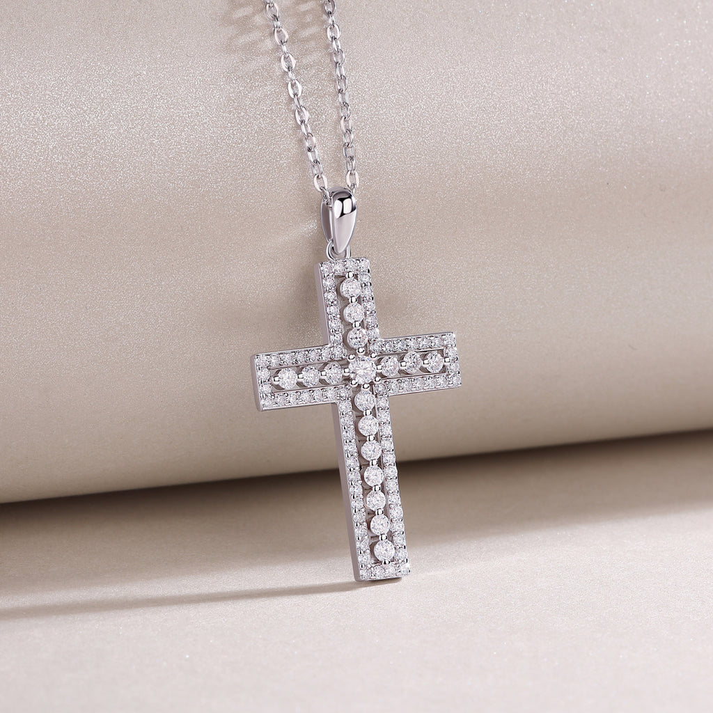 Divine Grace Moissanite Necklace - Silver 40cm