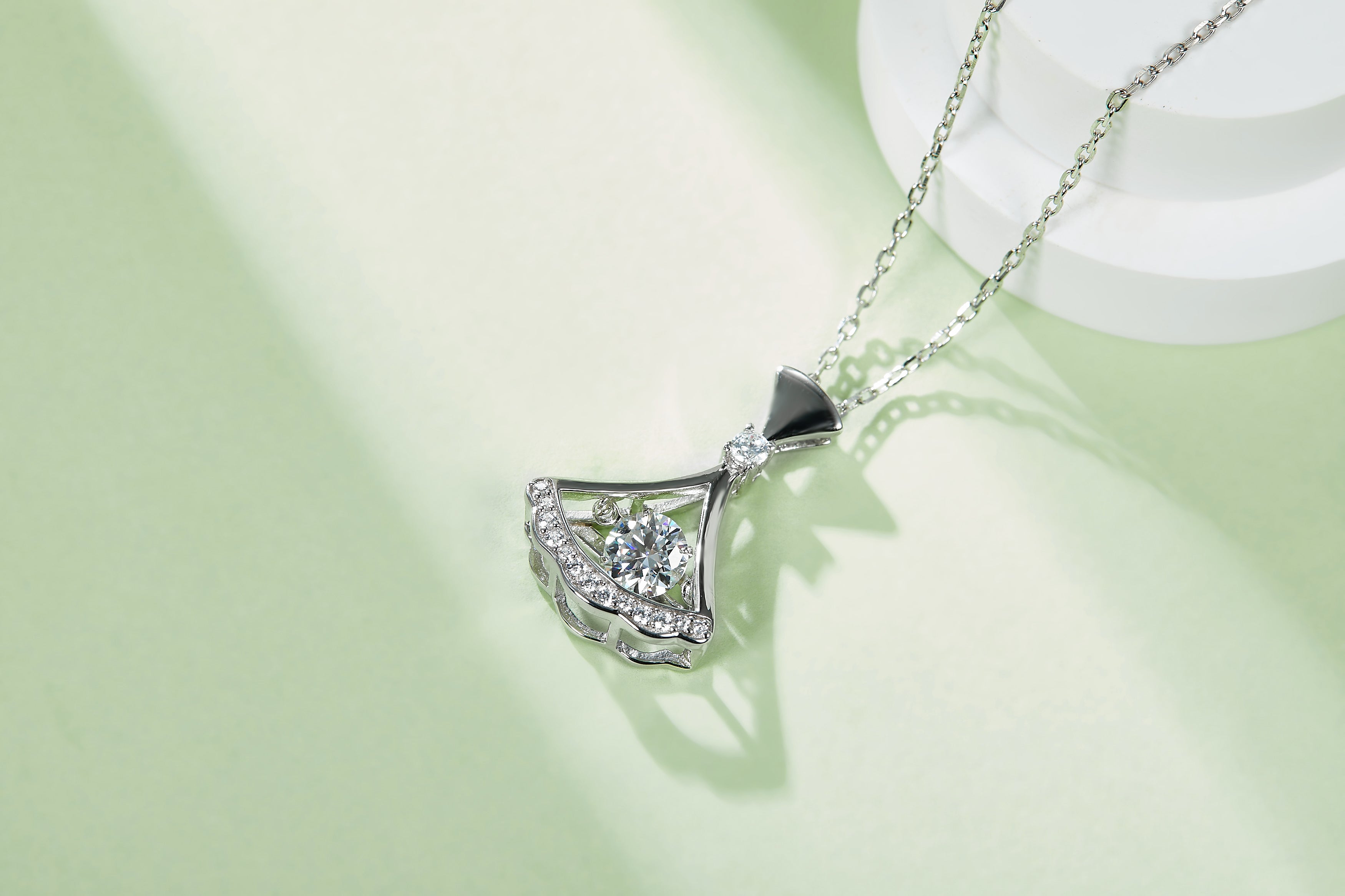 Ethereal Flow Moissanite Necklace - 0.5ct Silver