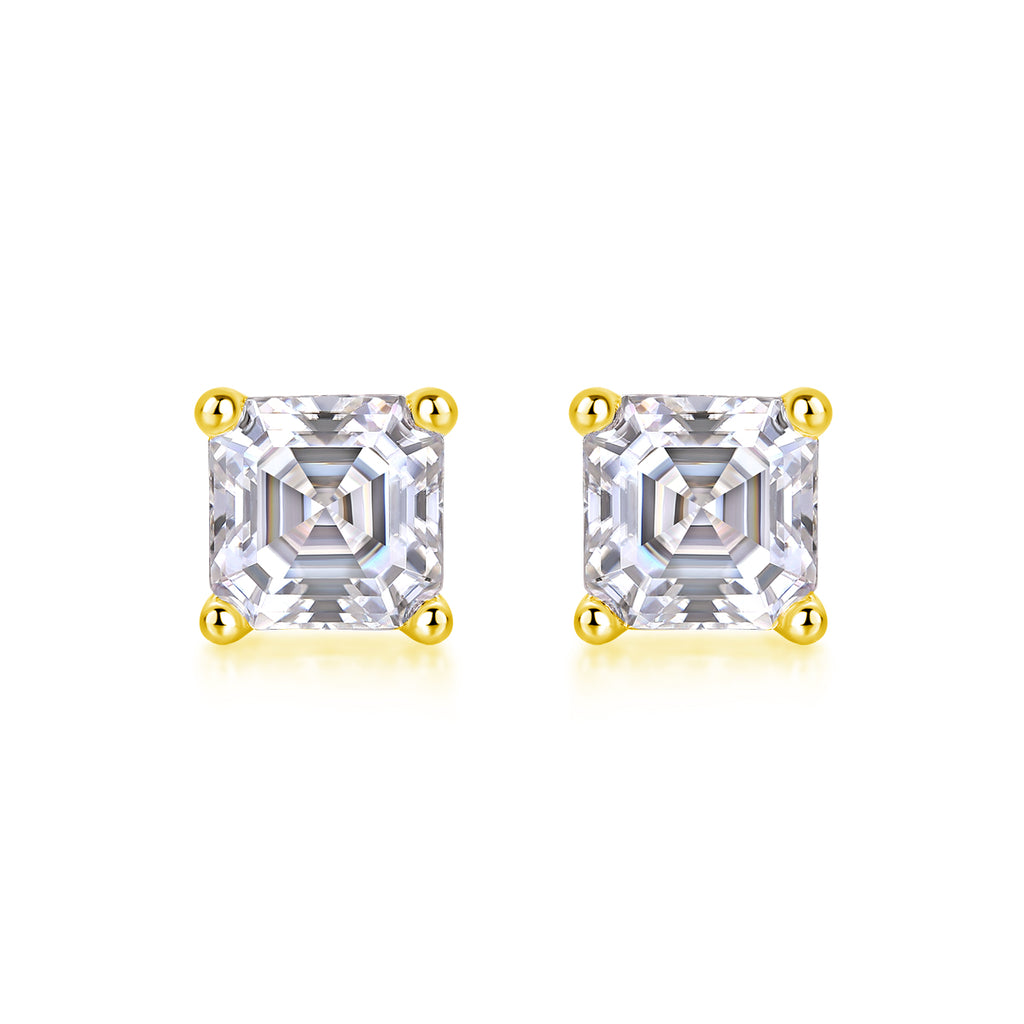Achernar Moissanite Stud Earrings - Square 5.5mm
