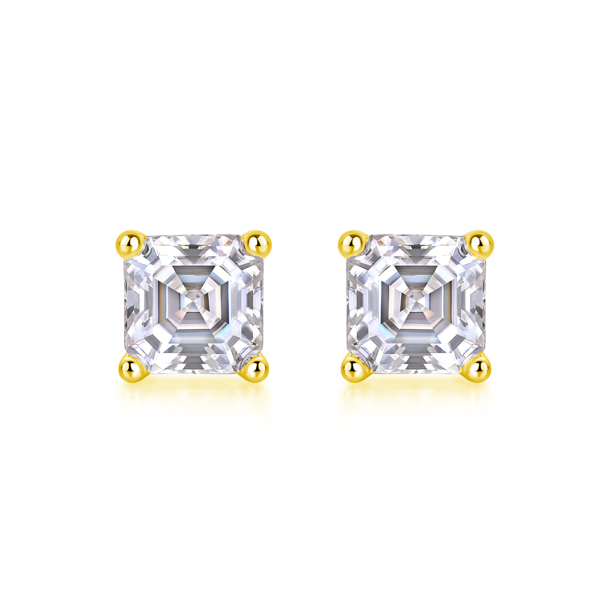 Achernar Moissanite Stud Earrings - Square 5.5mm
