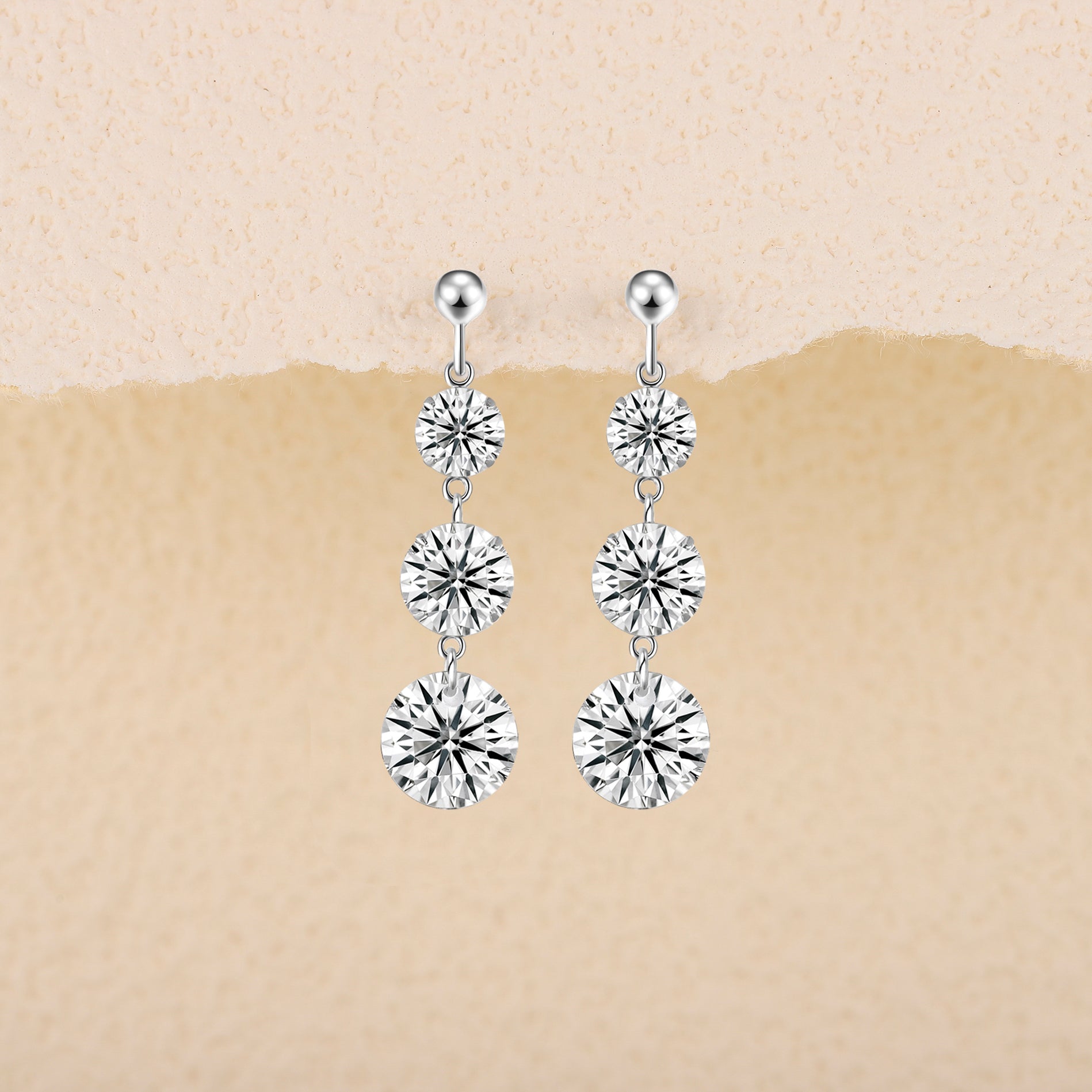 Moissanite Earrings 2ct Platinum Silver