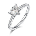 Moissanite Ring Triangular 6.5mm Platinum Silver