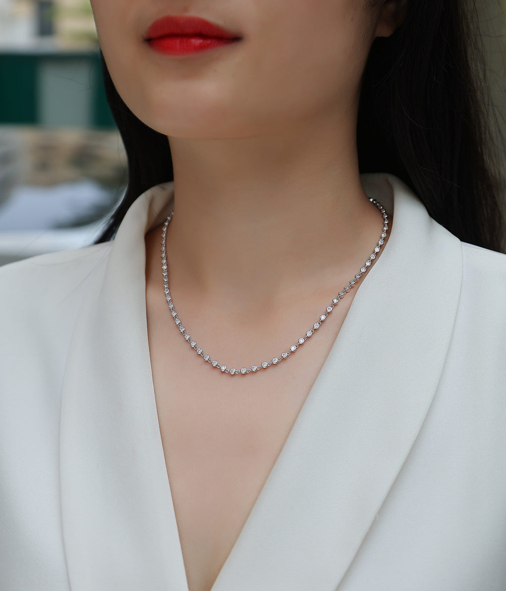 Outer Limit Moissanite Necklace - Silver