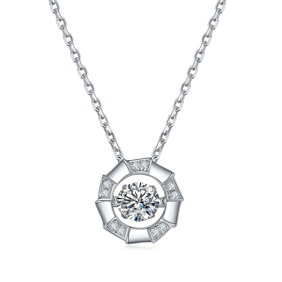 Exo-Planet Moissanite Necklace - 0.5ct Silver