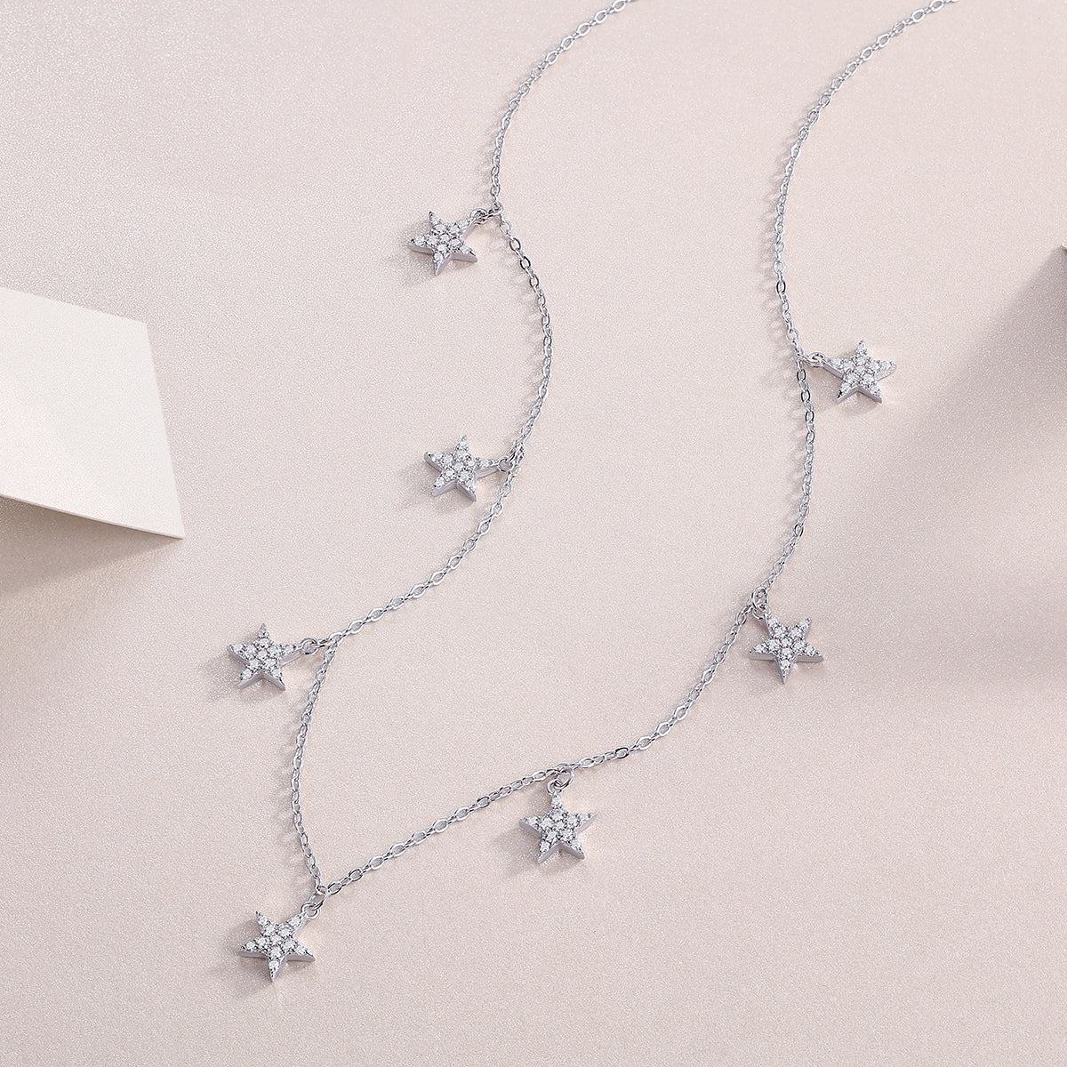 Star Love Necklace Moissanite Silver