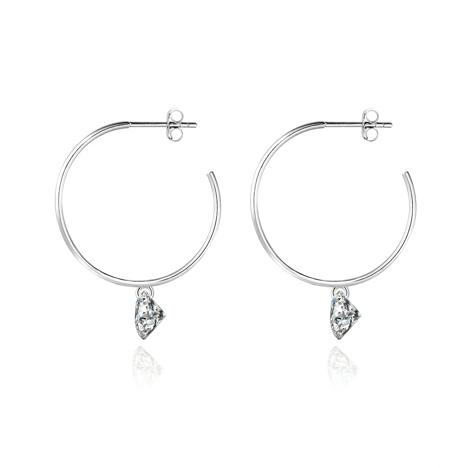 Hidden Grace 2ct Moissanite Earrings - Silver