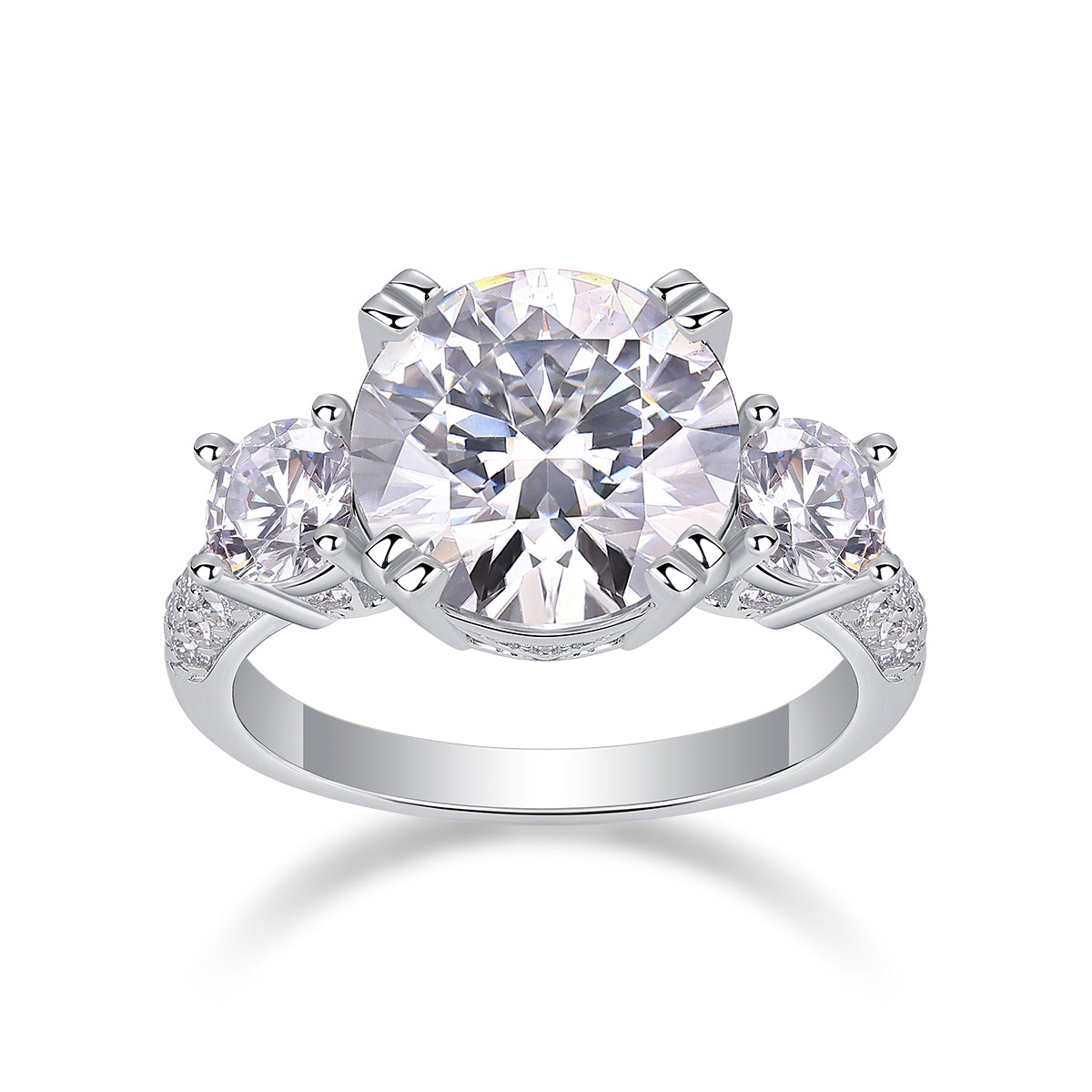 Vega Pulse Ring 5ct Moissanite Silver