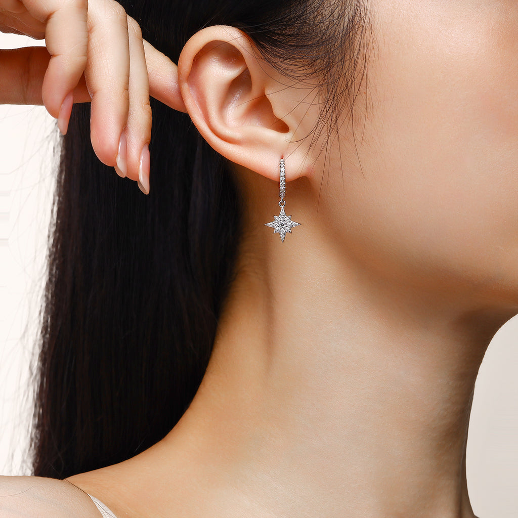 SunMoon Radiance Moissanite Earrings