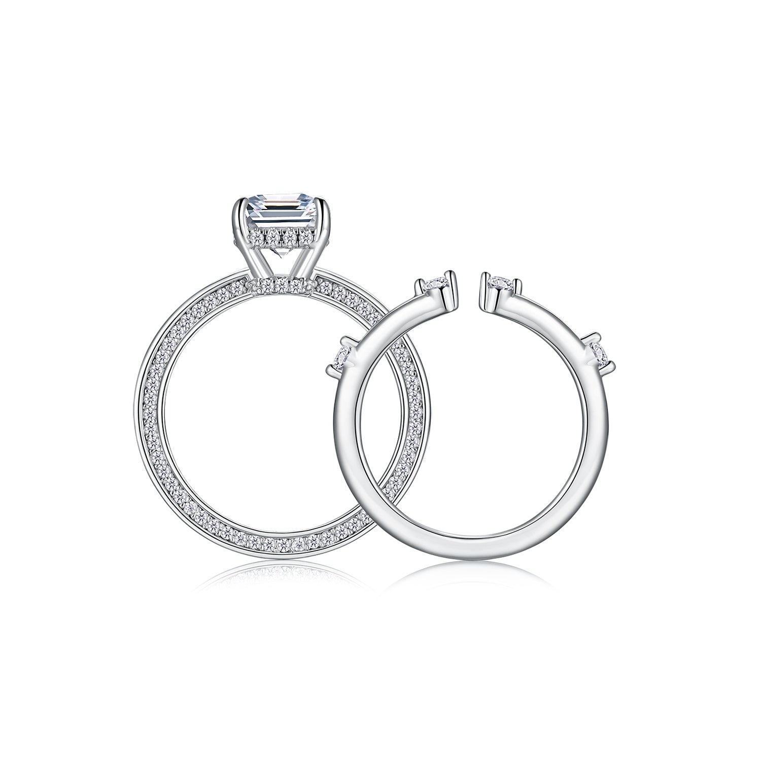 Dark Rift Ring Set - Moissanite S925 Silver