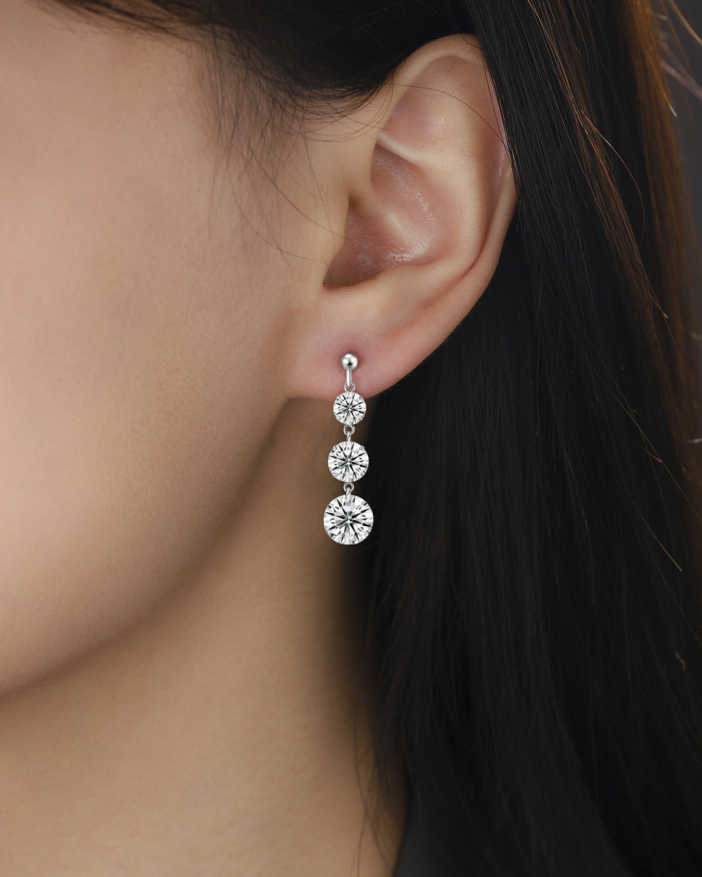 Moissanite Earrings 2ct Platinum Silver