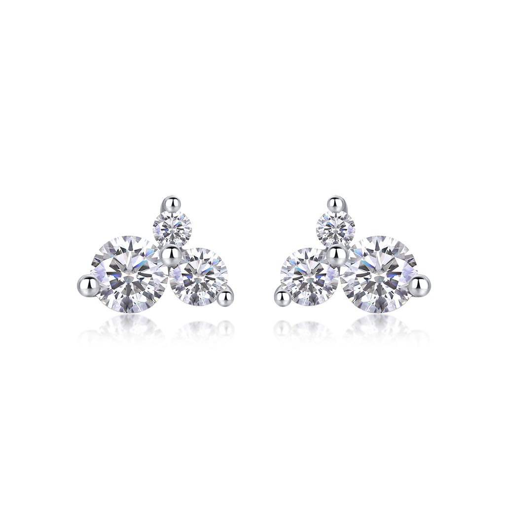 Moissanite Stud Earrings 0.3ct S925 Silver Platinum
