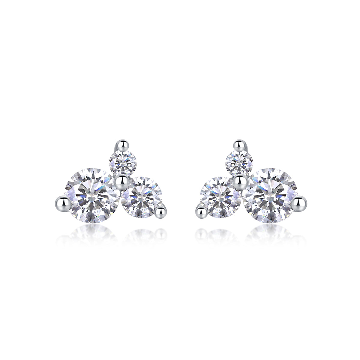 Moissanite Stud Earrings 0.3ct S925 Silver Platinum