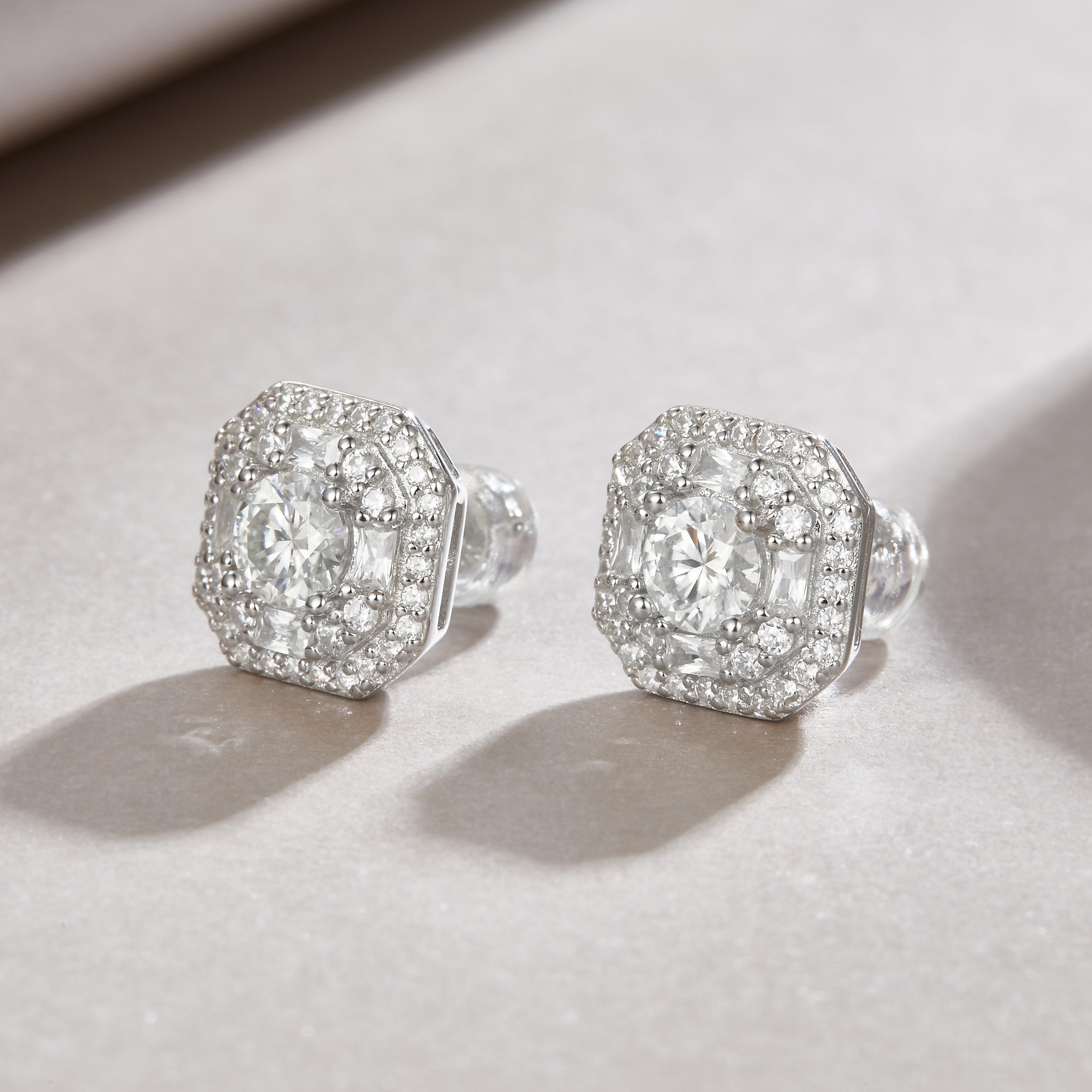 Wezen Moissanite Stud Earrings 0.5ct Silver